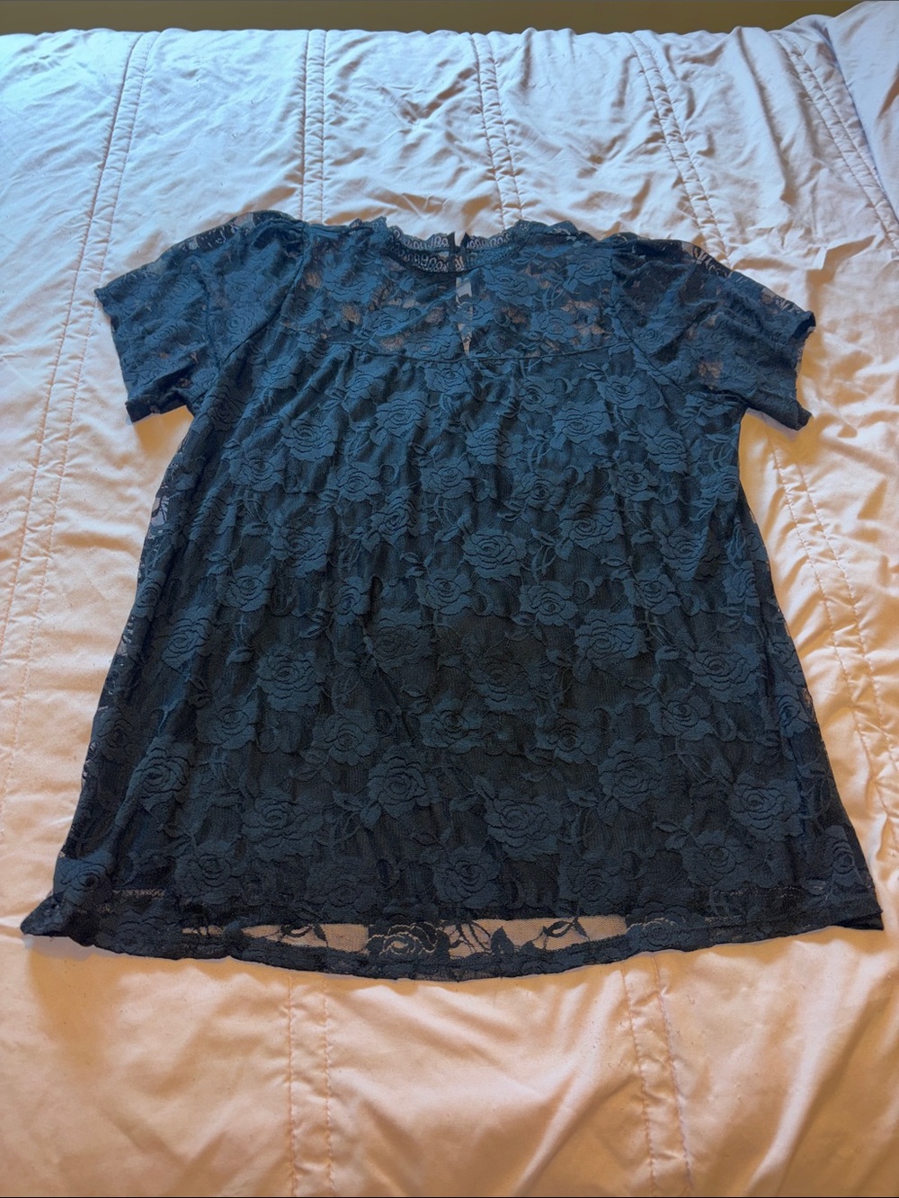 Torrid Black Floral Lace Short Sleeve Blouse 3X Women’s Plus Size Top